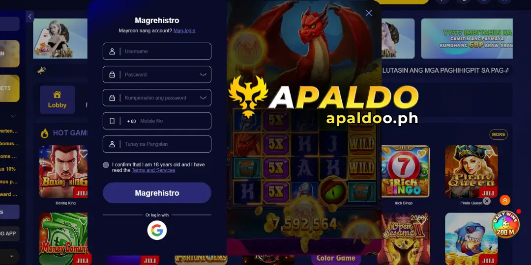 Register – Apaldo - #1 Online Casino In the Philippines 2 Paano Magrehistro sa Apaldo (1)
